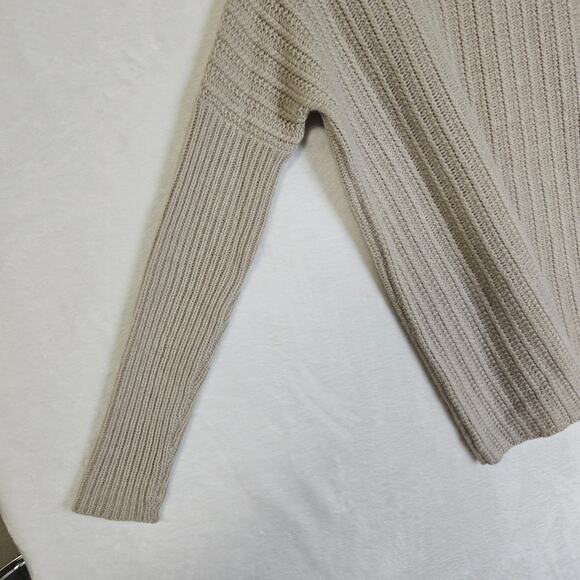 Garnet Hill Sm Ws Oatmeal Tan knit Lambwool Angora Blend turtleneck sweater Warm - Picture 10 of 12